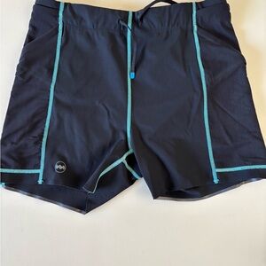 Janji Women's Black Athletic Shorts with Aqua Trim